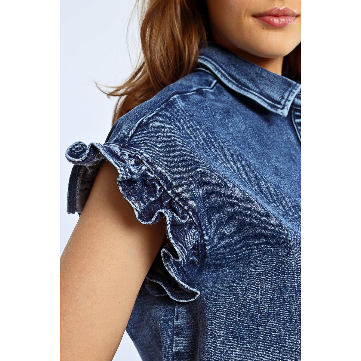 Ruffle Denim Day Dress