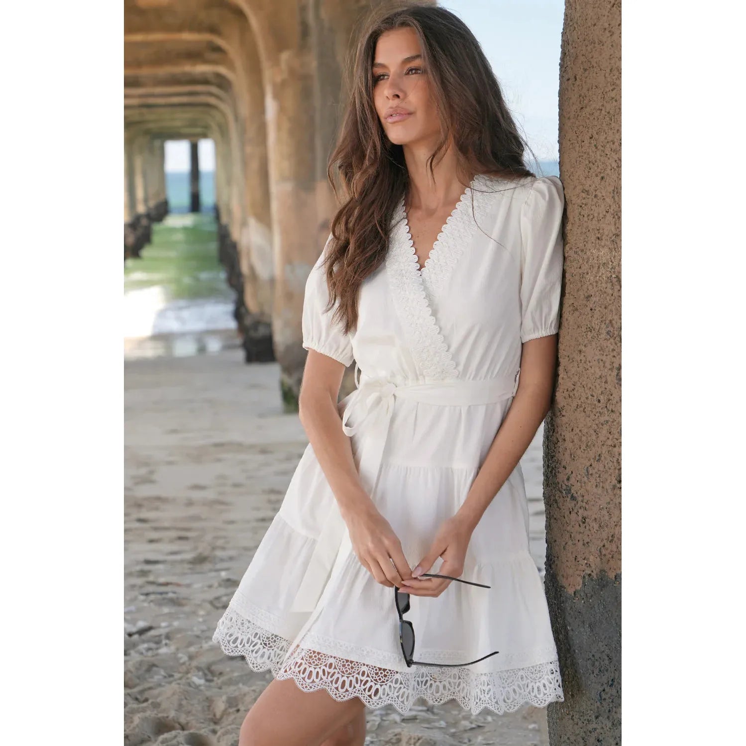 Connie Lace Trim Mini Dress