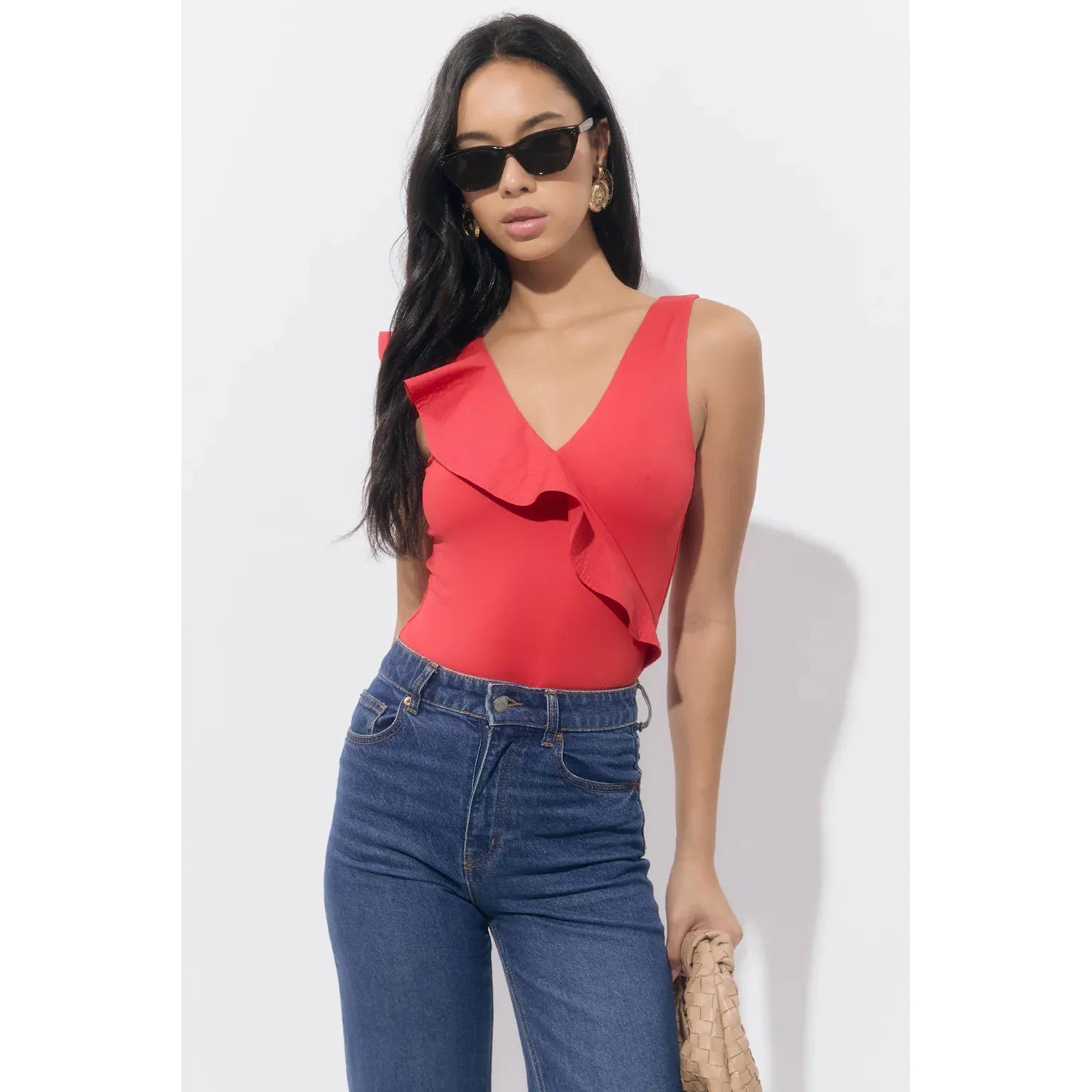 Palmas Asymmetrical Ruffle Bodysuit