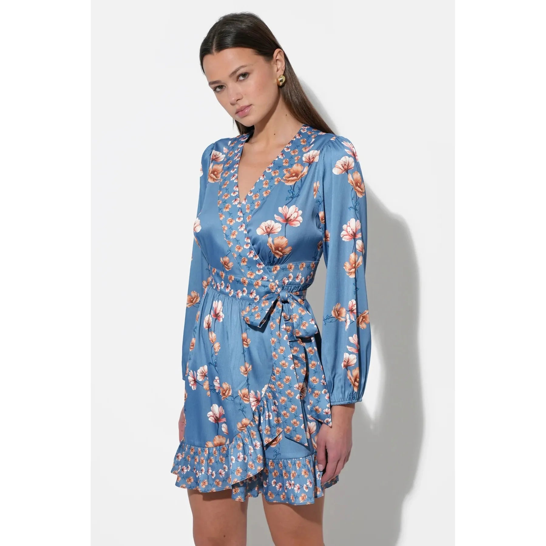 Jody Ruffled Wrap Mini Dress
