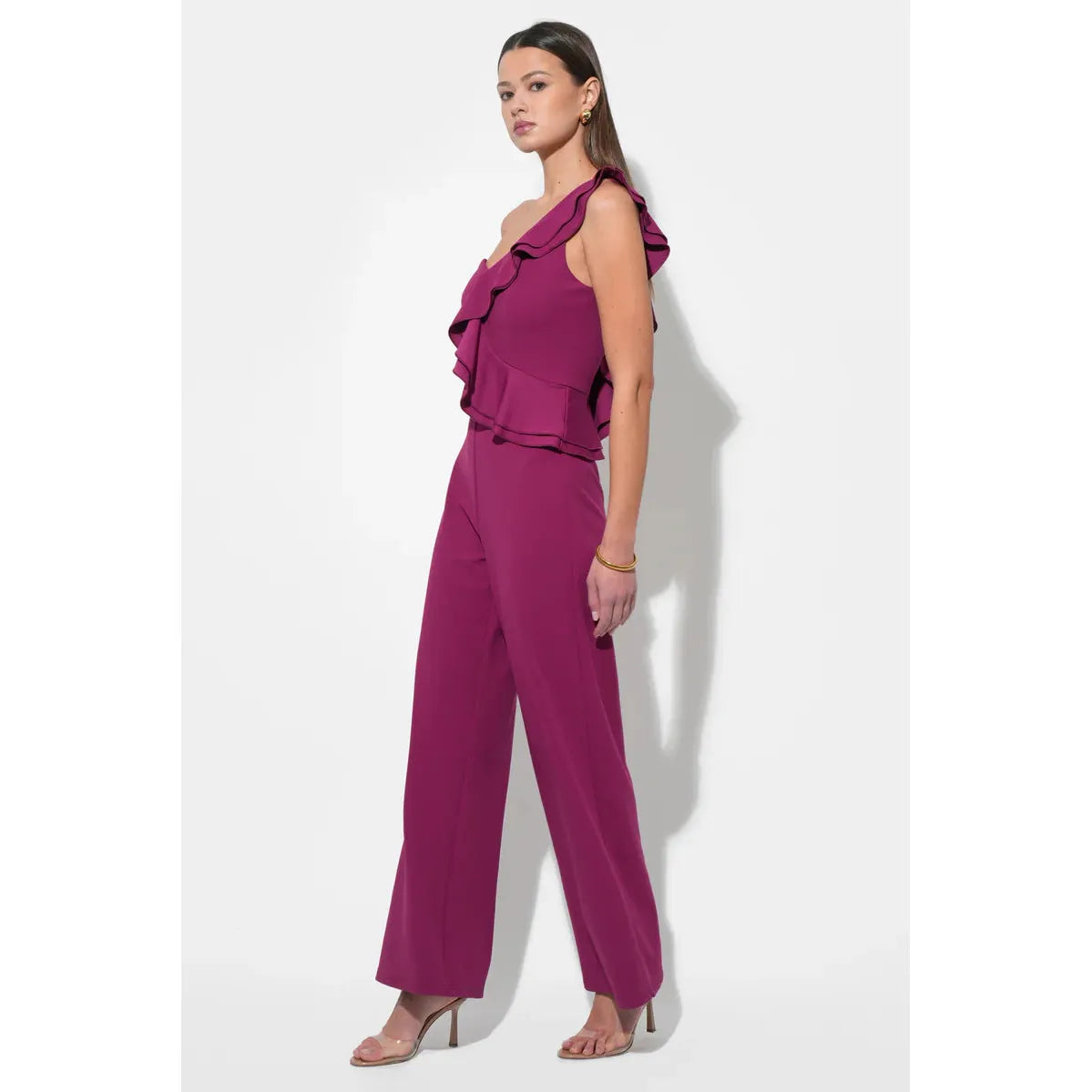 Deana One Shoulder Ruffled Jumpsuit