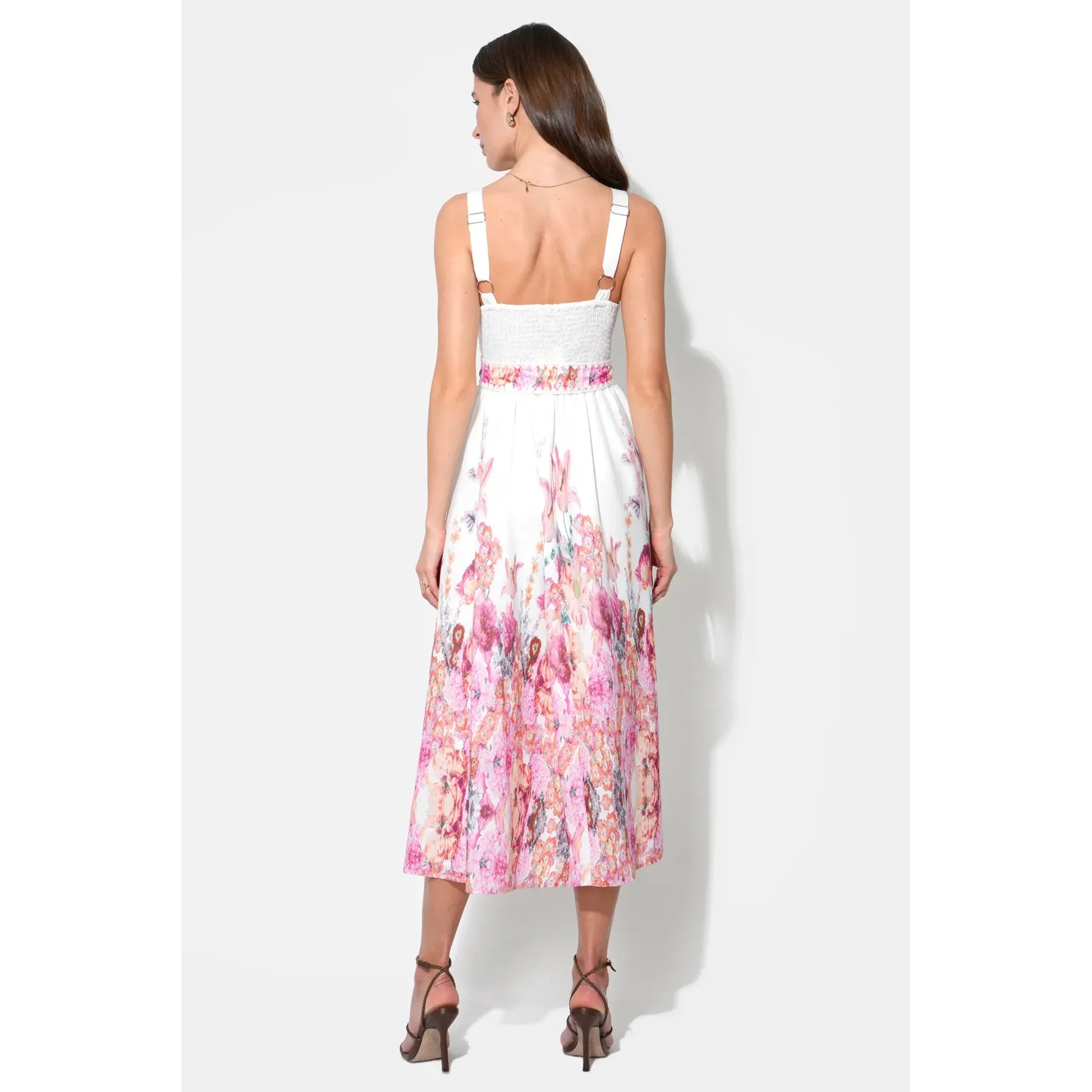 Remi V-Neck Floral Placement Midi Dress