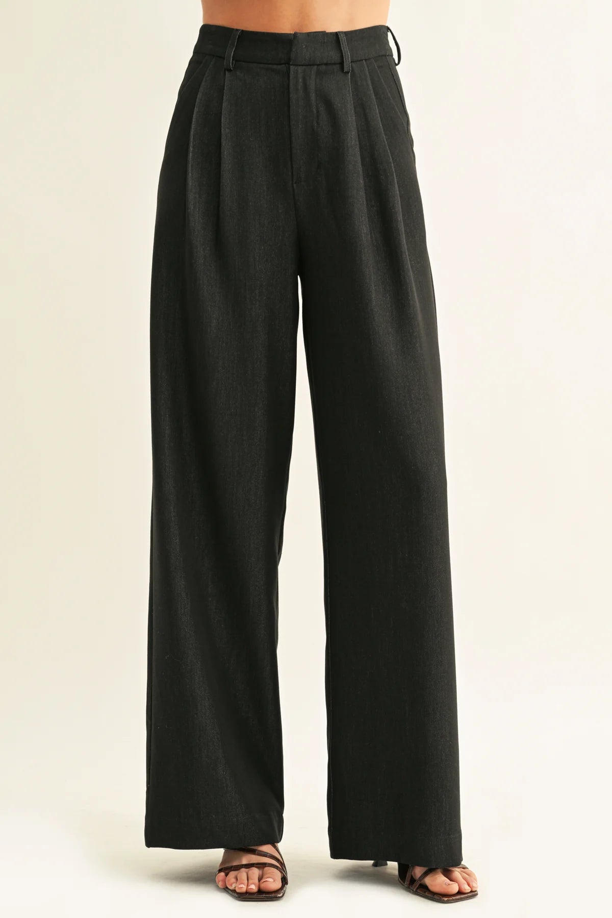 Miley Pleated Chambray Pants