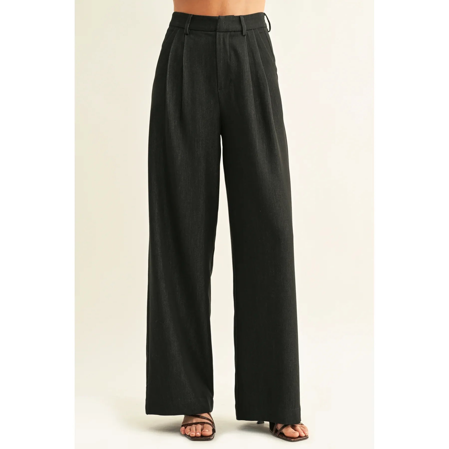 Miley Pleated Chambray Pants