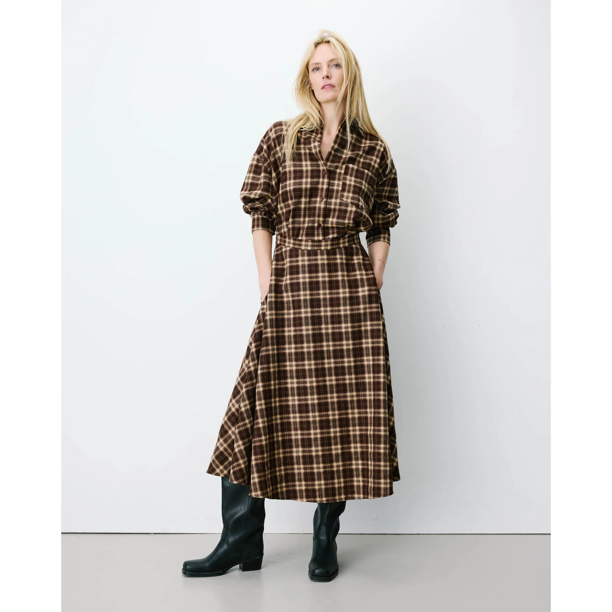 ADONIA Flannel Maxi Skirt
