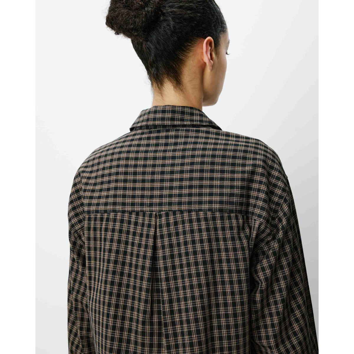 AZELLE Boxy Cropped Check Shirt