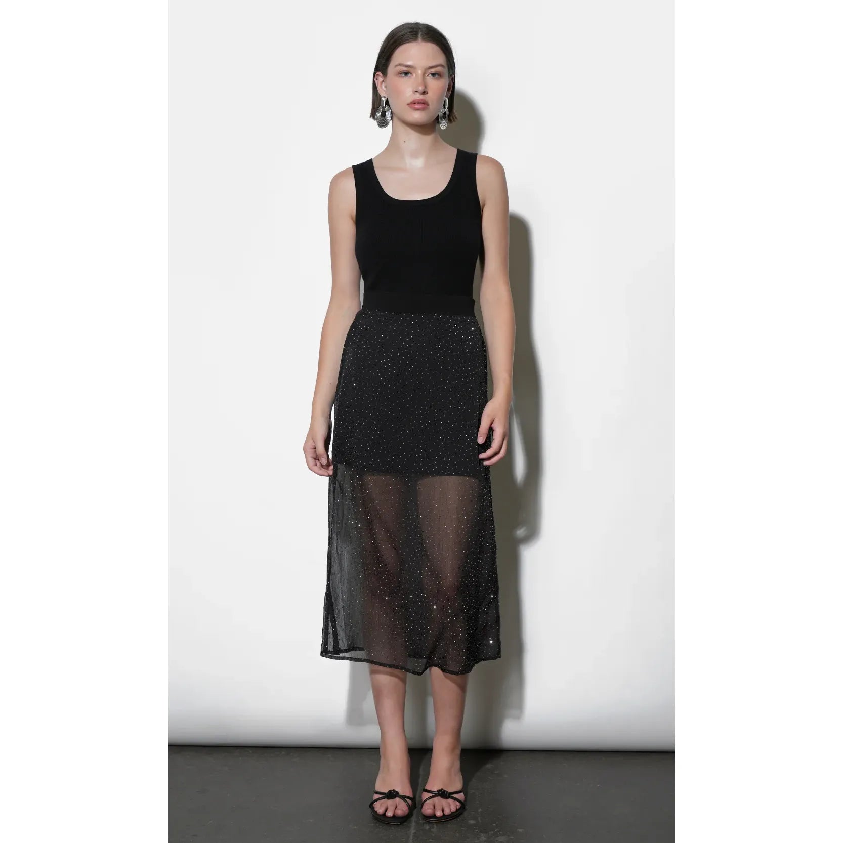 Virgil Sheer Studded Midi Skirt