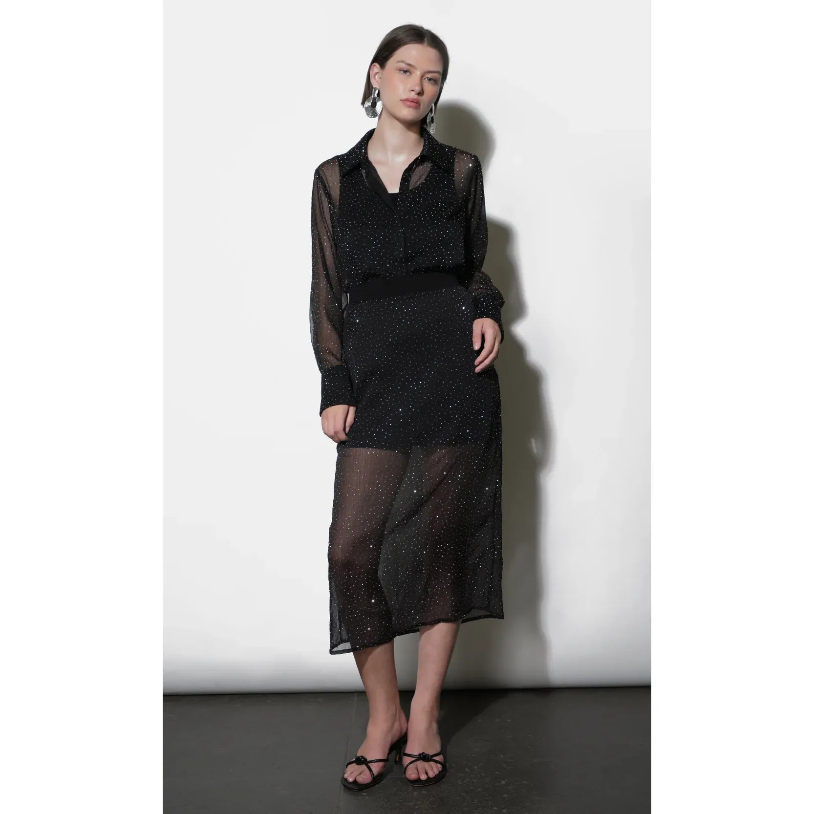 Virgil Sheer Studded Midi Skirt