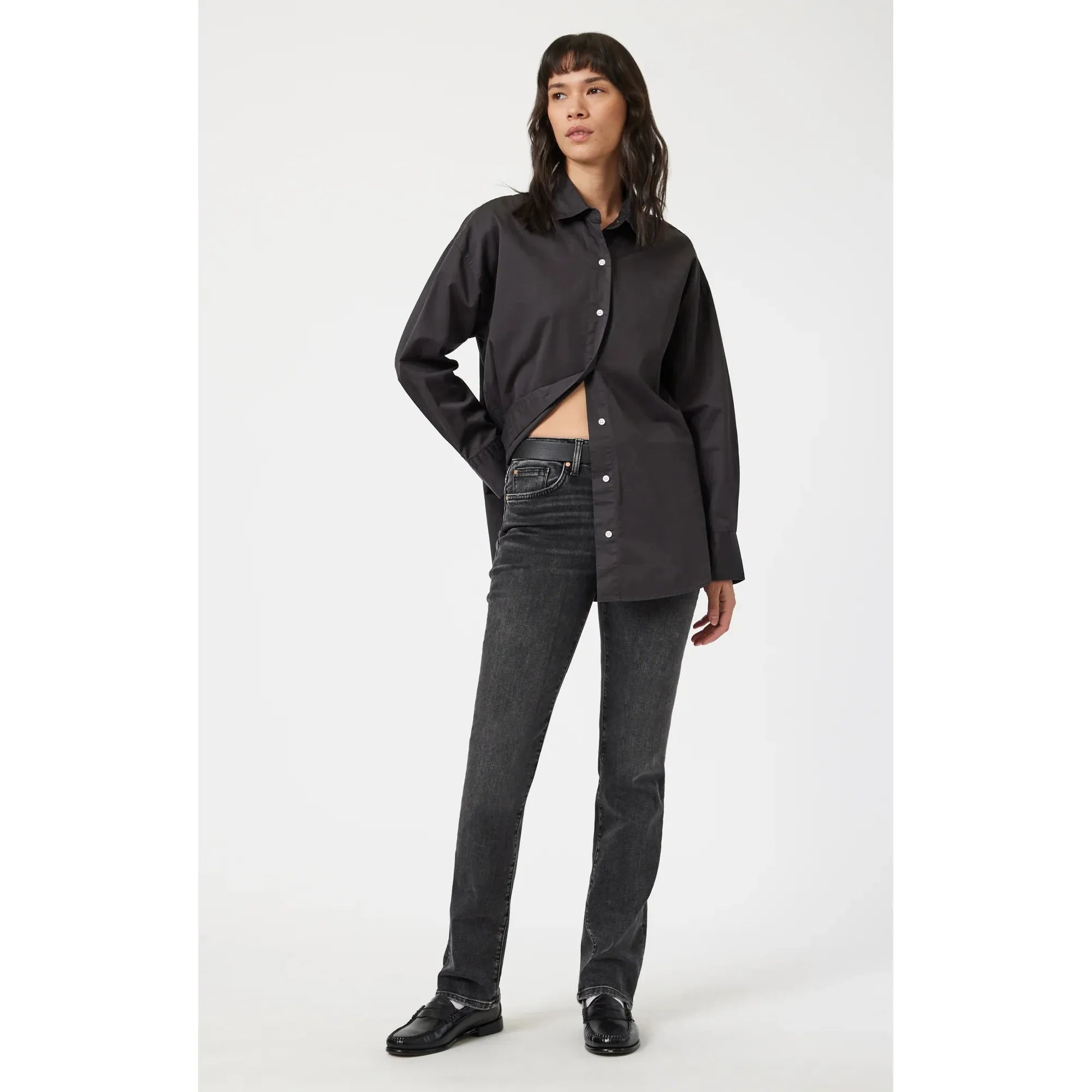 Kendra SuperSoft Straight Leg Jeans | High Rise | 32" Inseam | Dark Blue