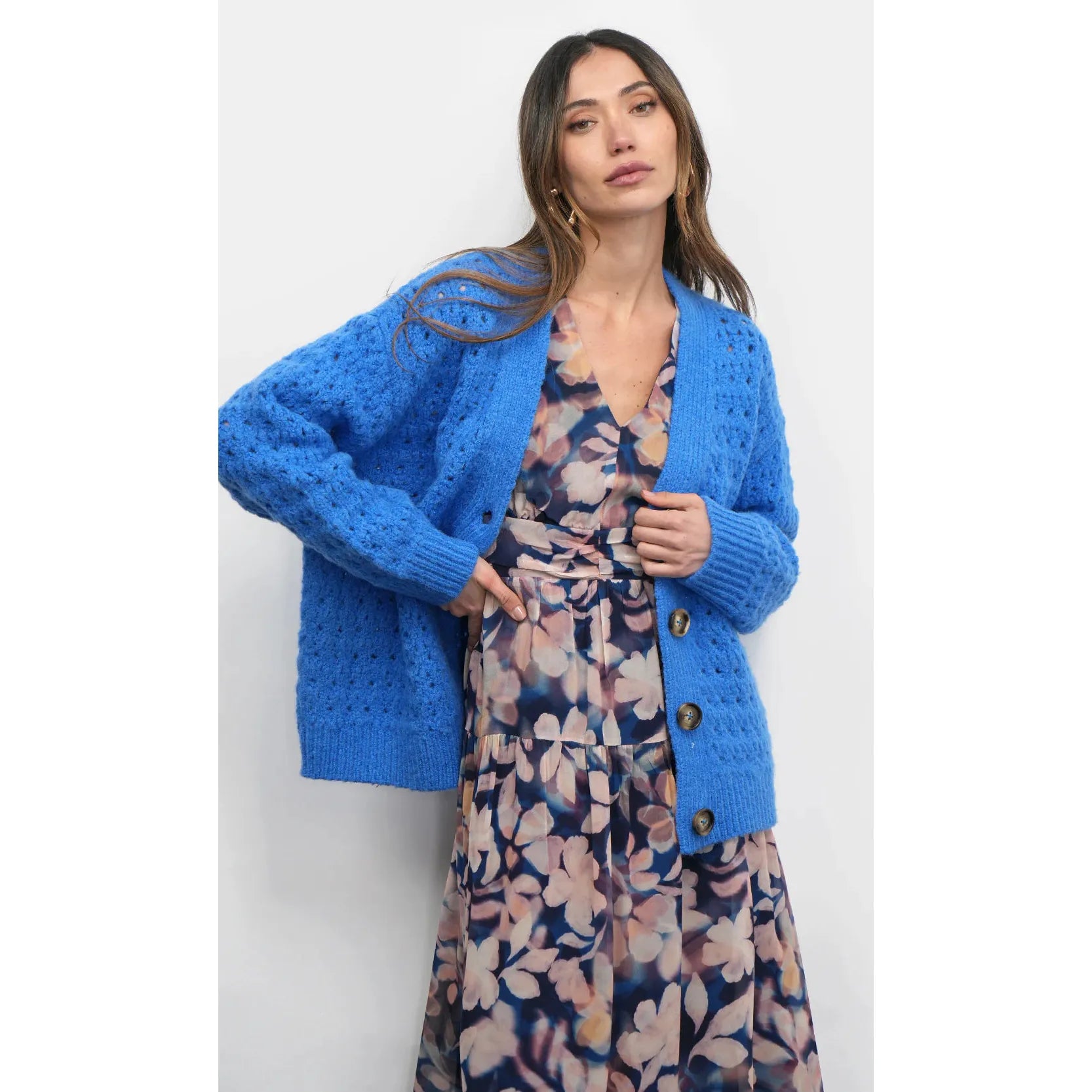 Hudson Oversized Crochet Knit Cardigan