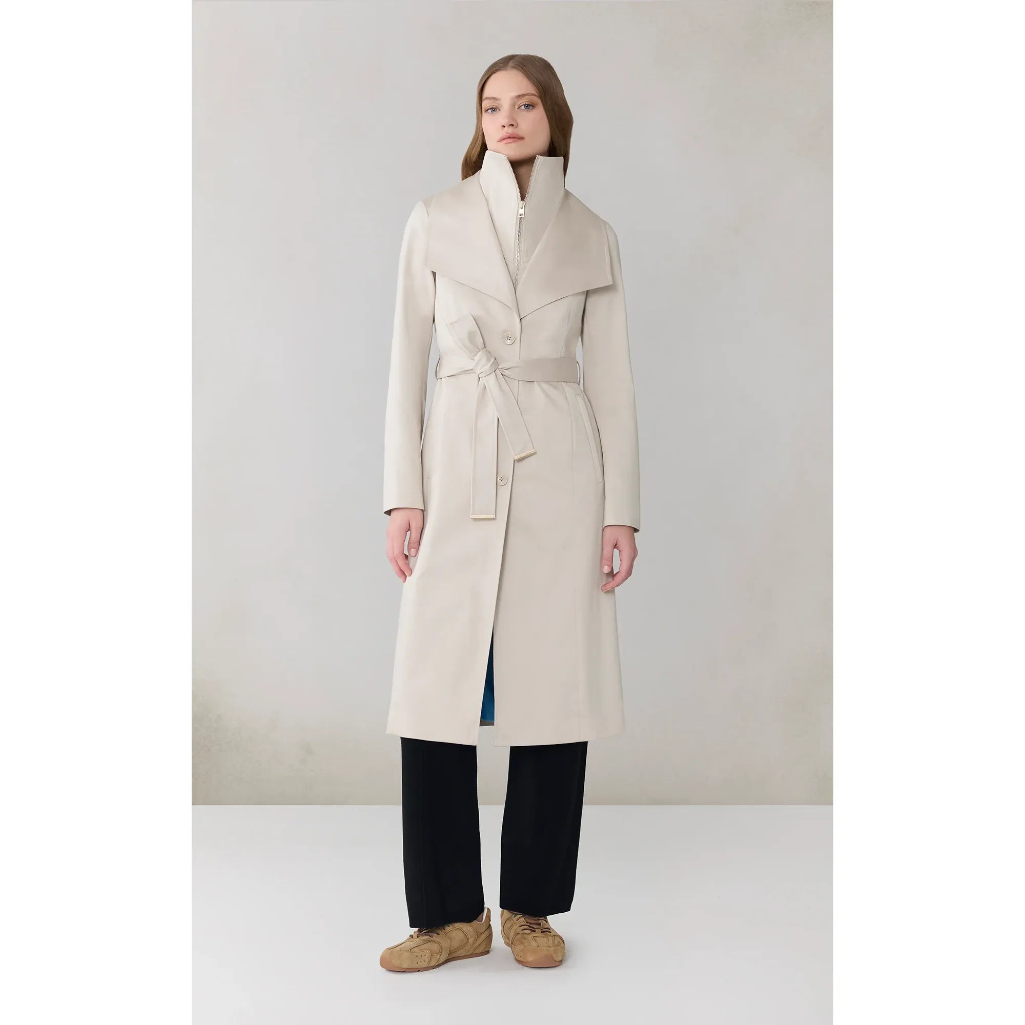 ILANA-N ILANA Belted Coat in Stretch Cotton