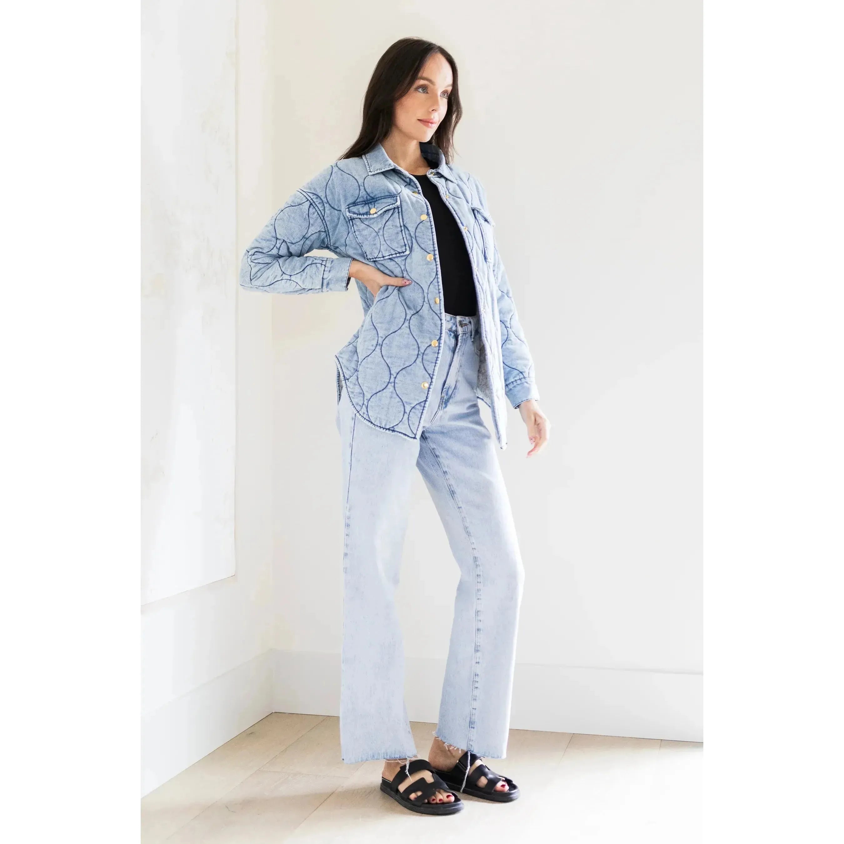 Leni Quilted Denim Jacket