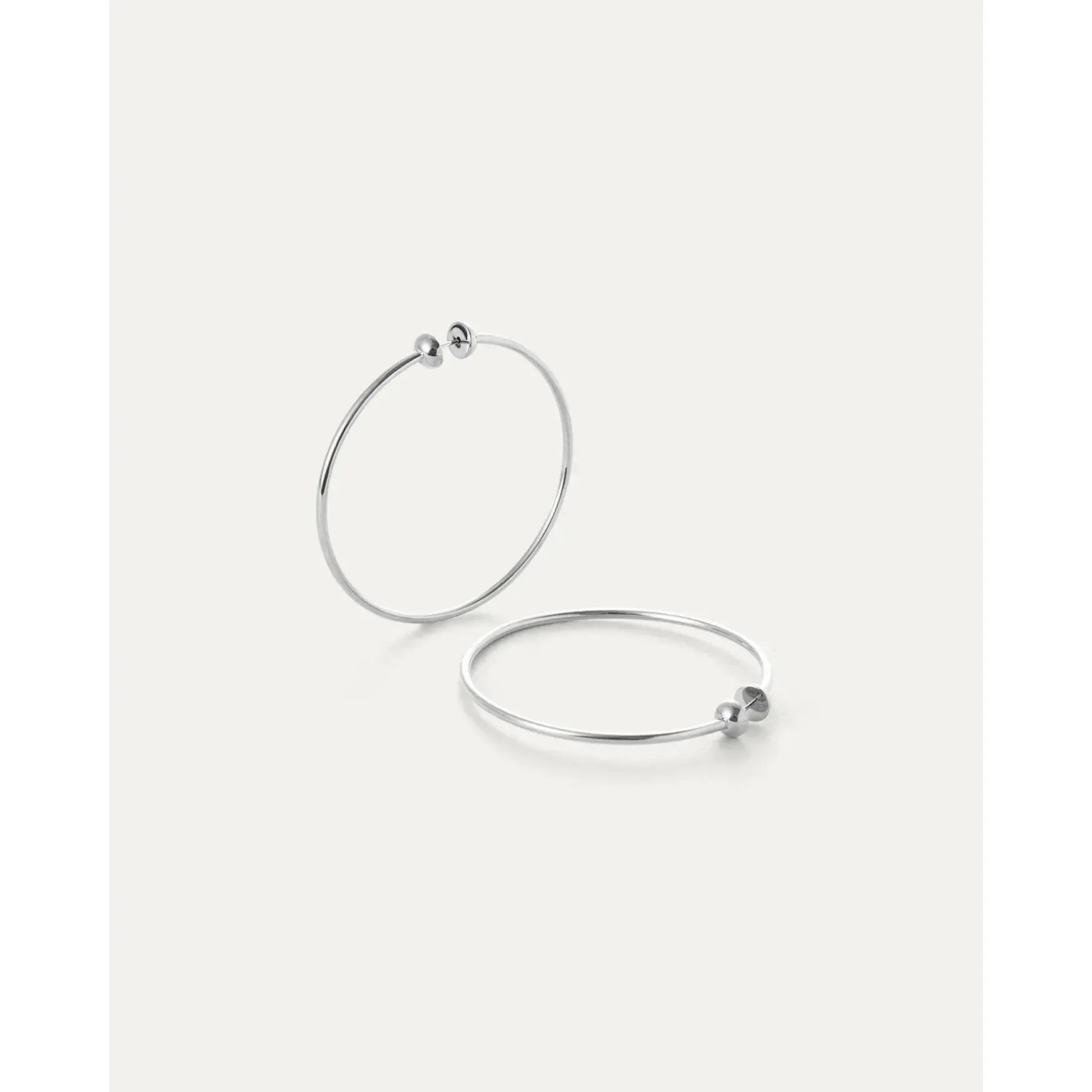 Jenny Bird Medium Iconic Hoops in Rhodium