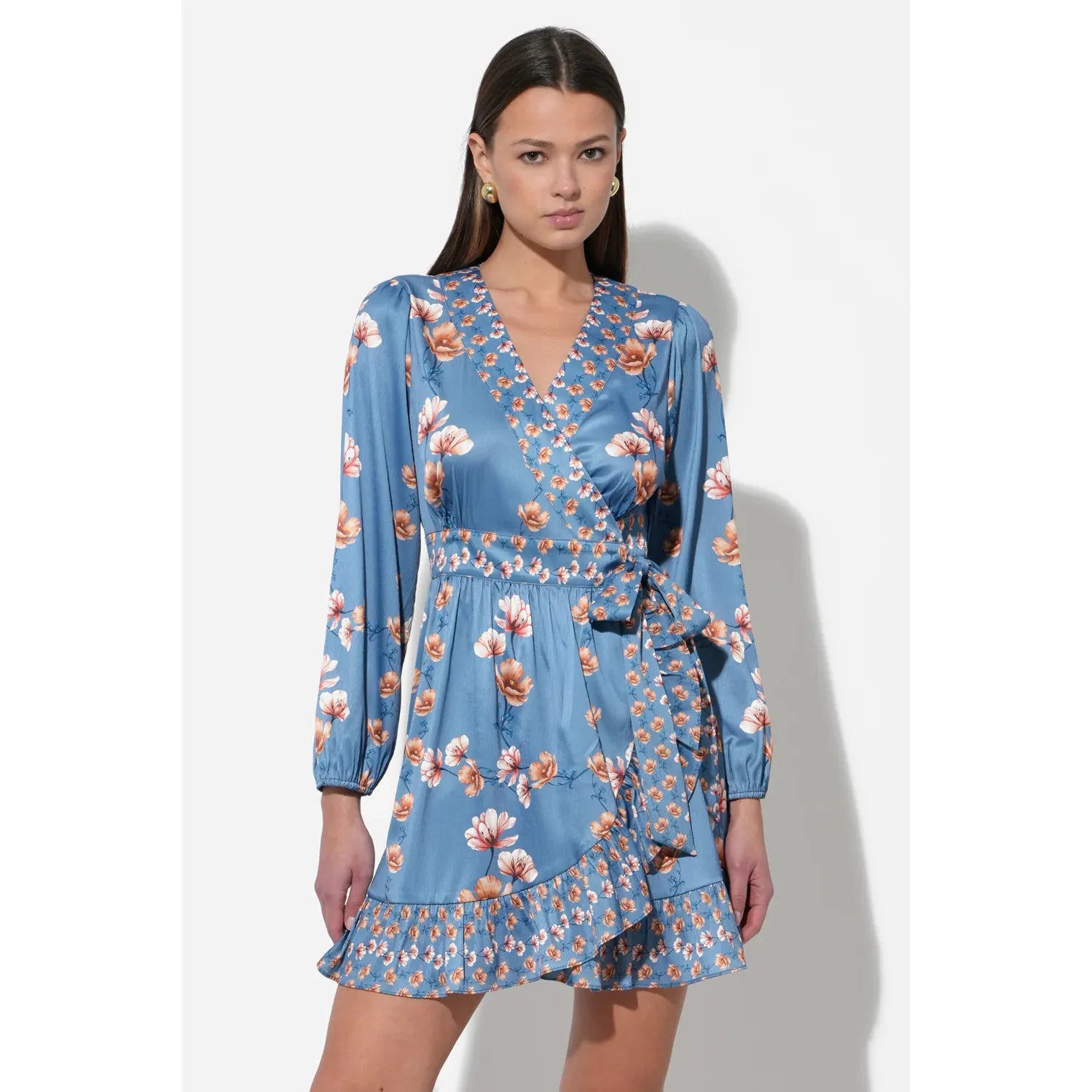 Jody Ruffled Wrap Mini Dress