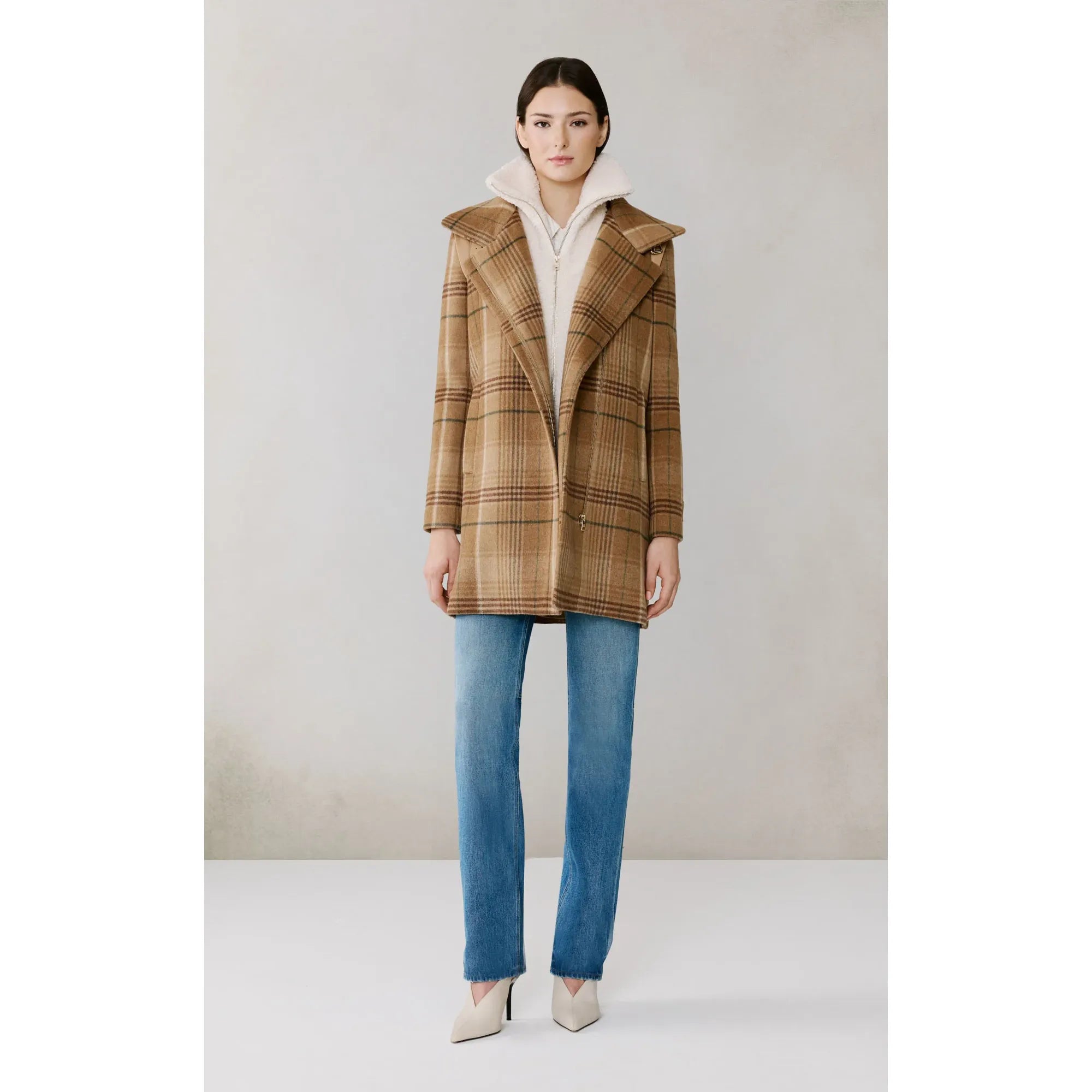 KIANA-P Plaid Moto Coat
