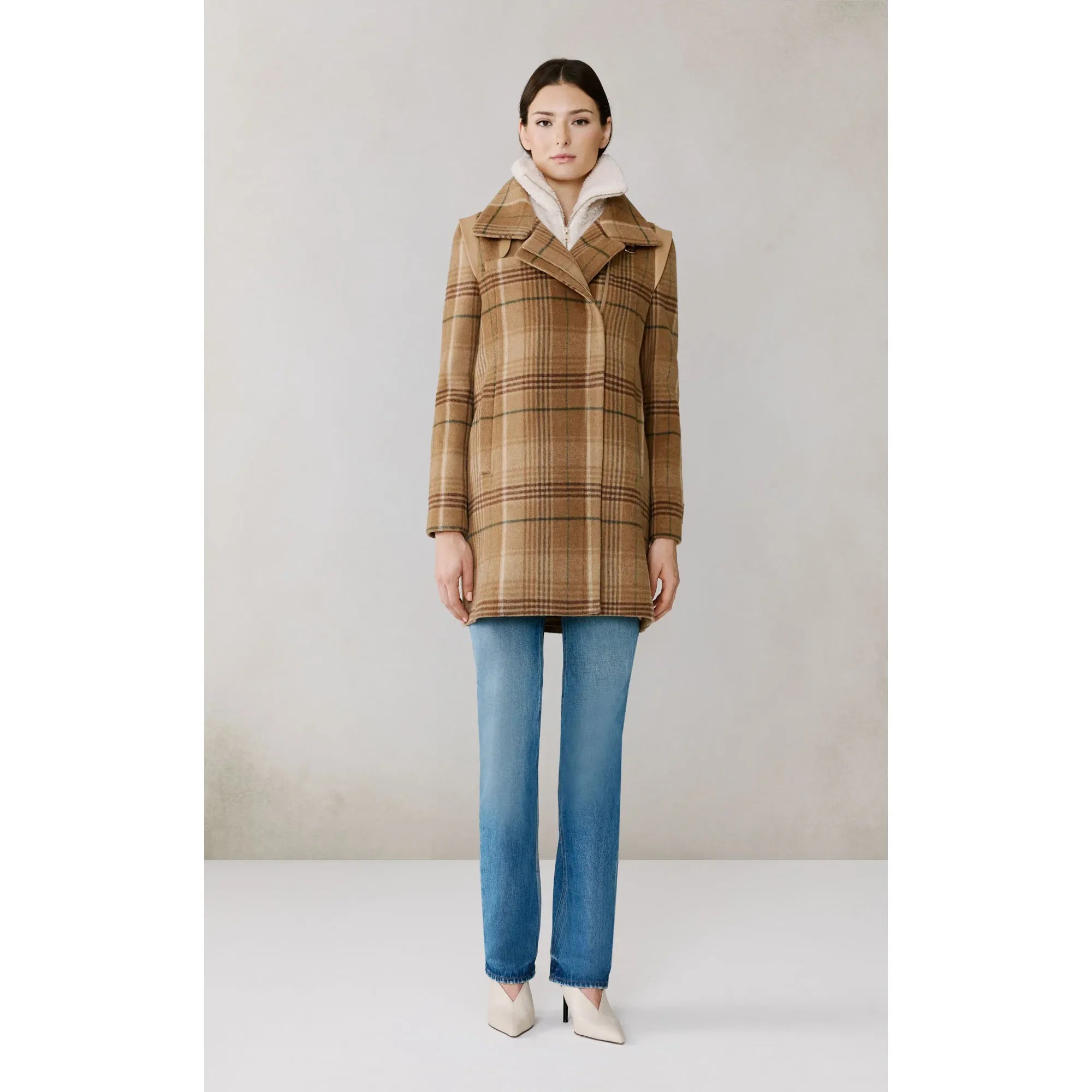 KIANA-P Plaid Moto Coat
