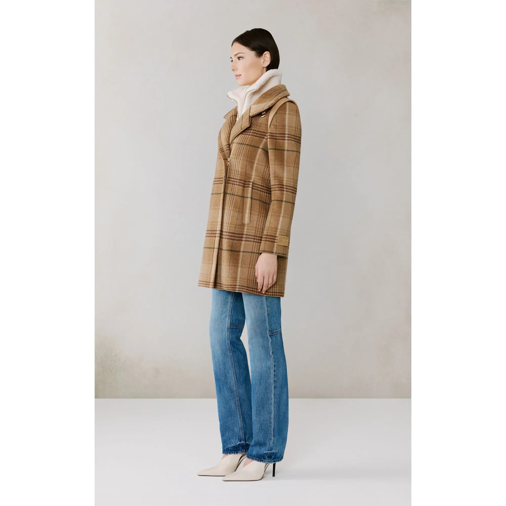 KIANA-P Plaid Moto Coat