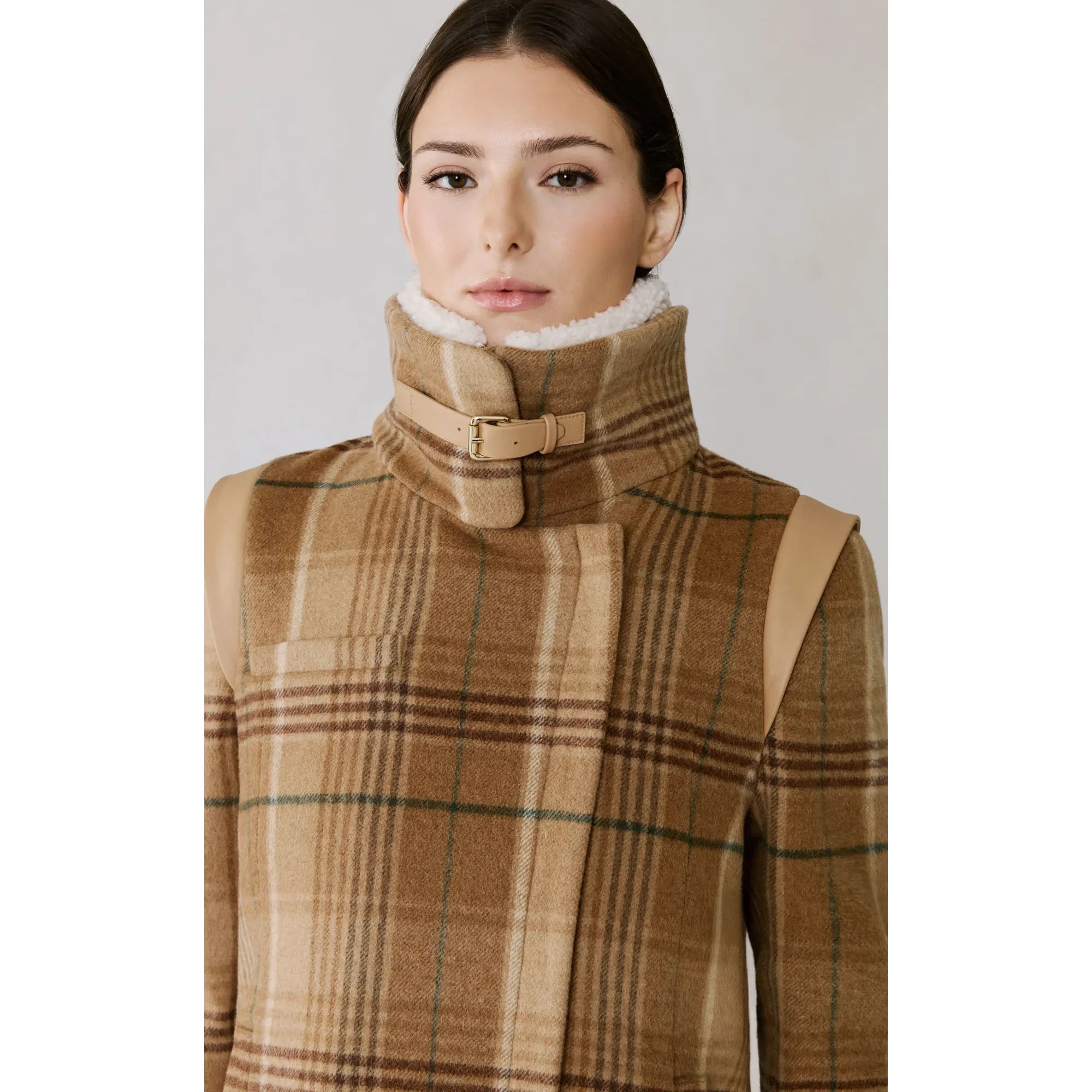 KIANA-P Plaid Moto Coat