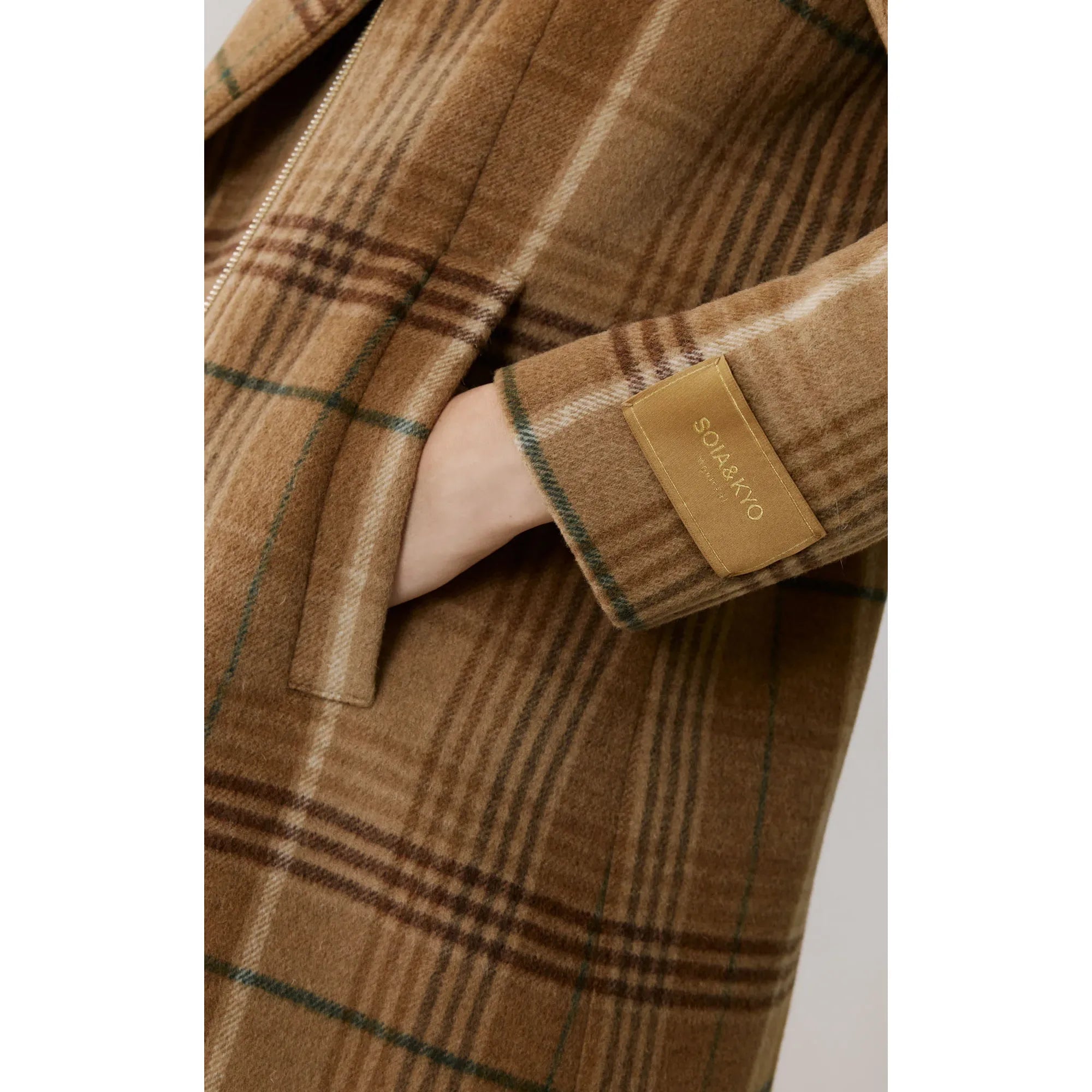 KIANA-P Plaid Moto Coat