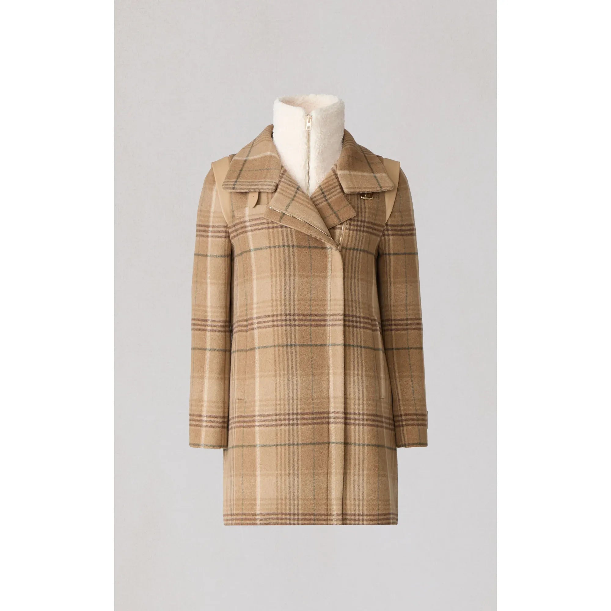 KIANA-P Plaid Moto Coat