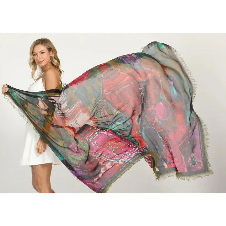 Your Name Is Perfume Poured Out Olive Green - Hand Painted Luxury Silk Scarf