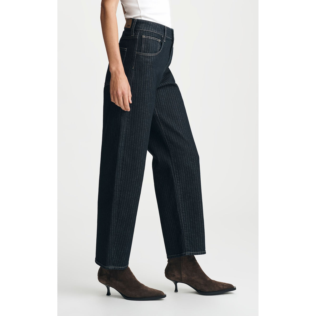 Nica Barrel - Pin Stripe Dark Denim | 30" Inseam
