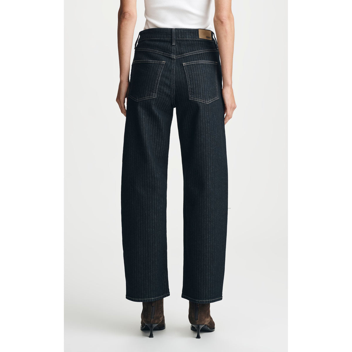 Nica Barrel - Pin Stripe Dark Denim | 30" Inseam