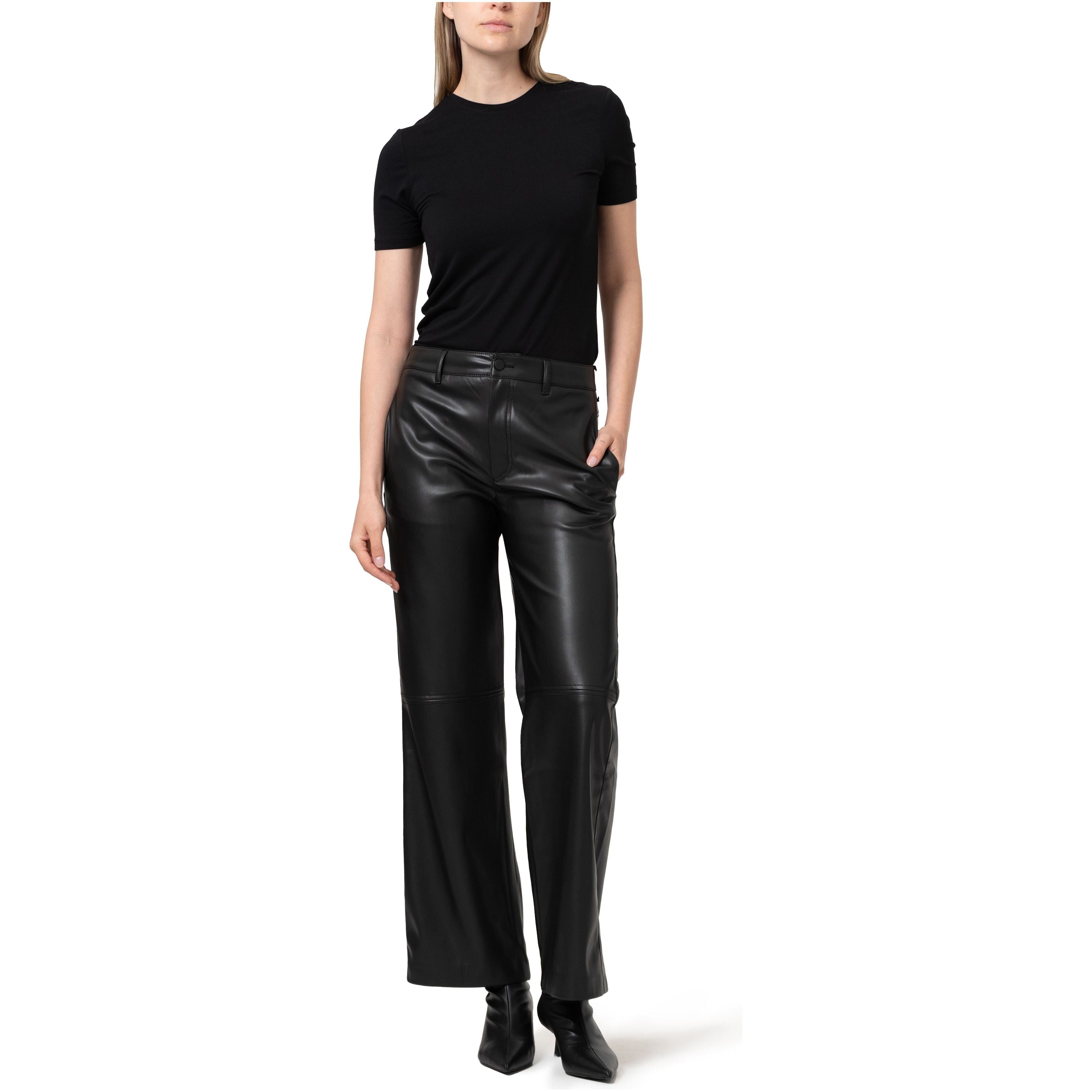 Mavi PU Black Pants