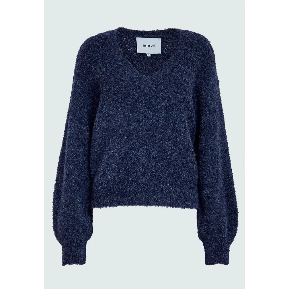 Jennie V-Neck GRS Knit Pullover | Sky Captain