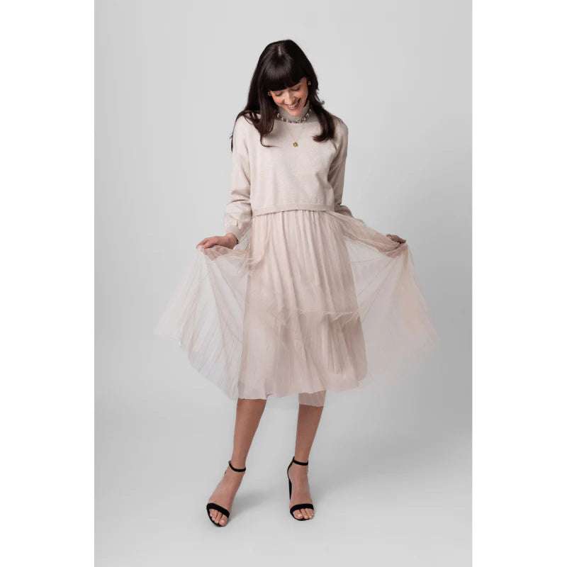 Two Piece Pleated Dress & Sweater