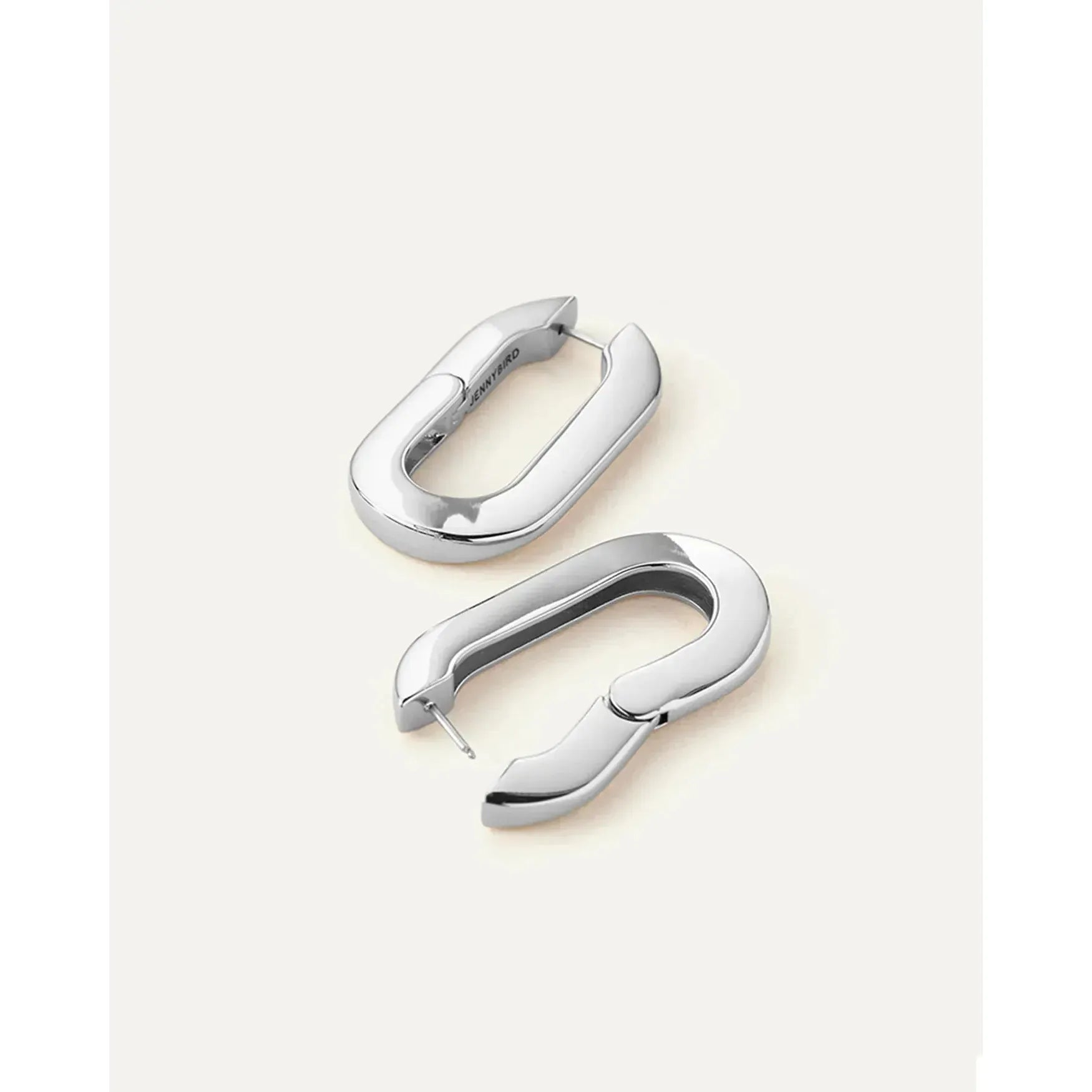 Jenny Bird Mega U-Link Earrings in High Polish Silver