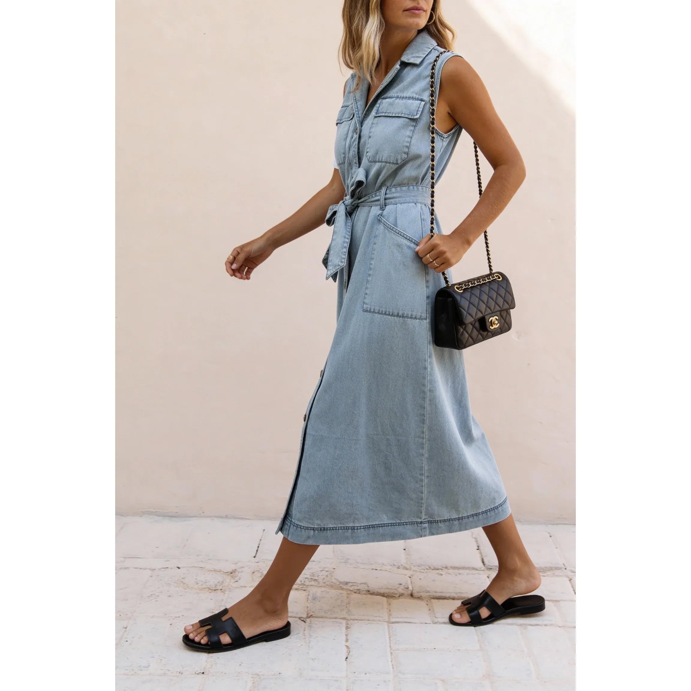Melody Denim Button Dress