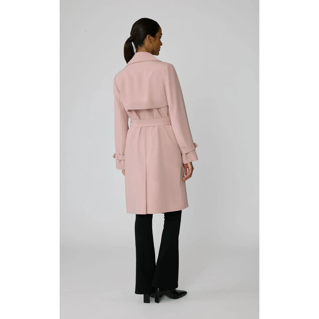 OLIVIA Relaxed-Fit Belted Trench With Cascade Collar