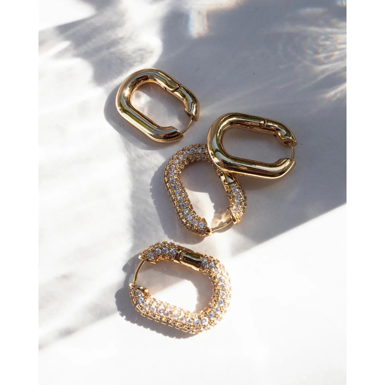 XL PAVE CHAIN LINK HOOPS