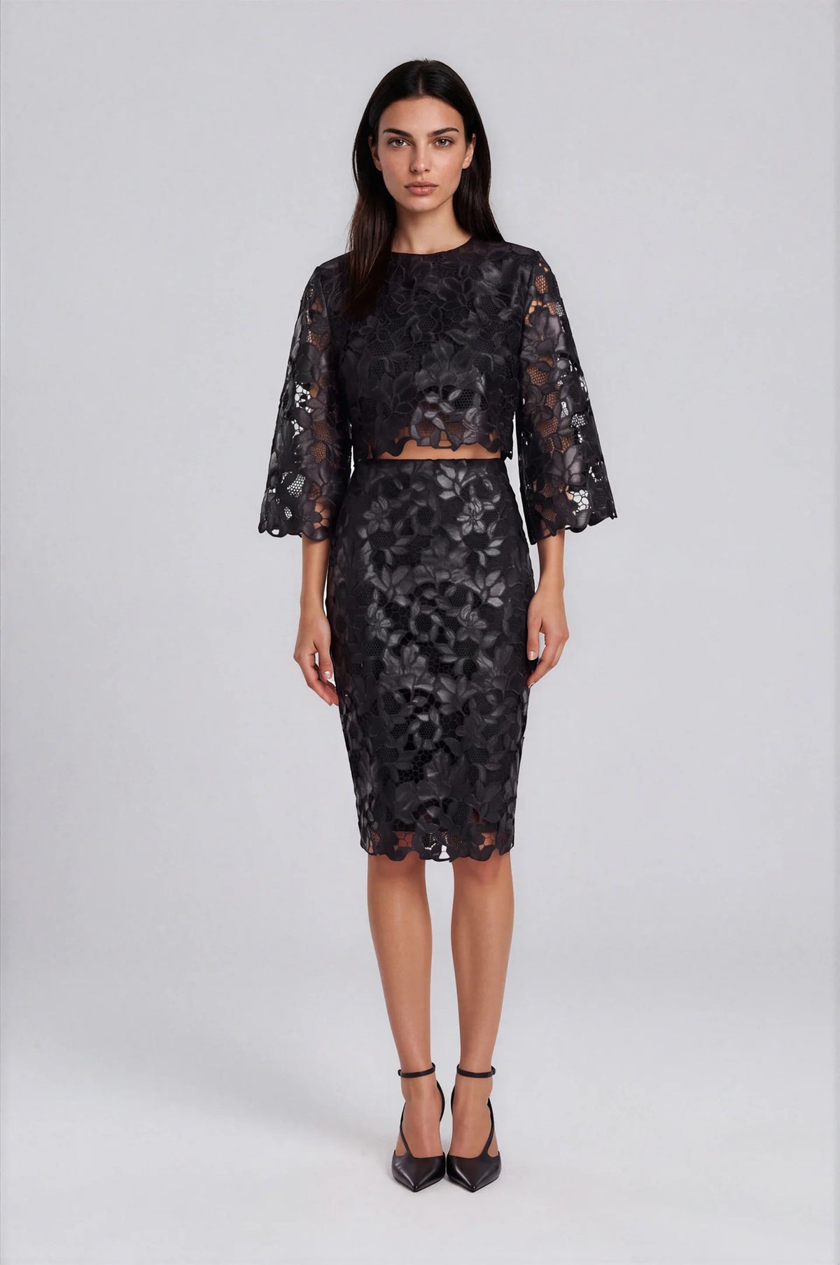 Twilight Embroidered Pencil Skirt