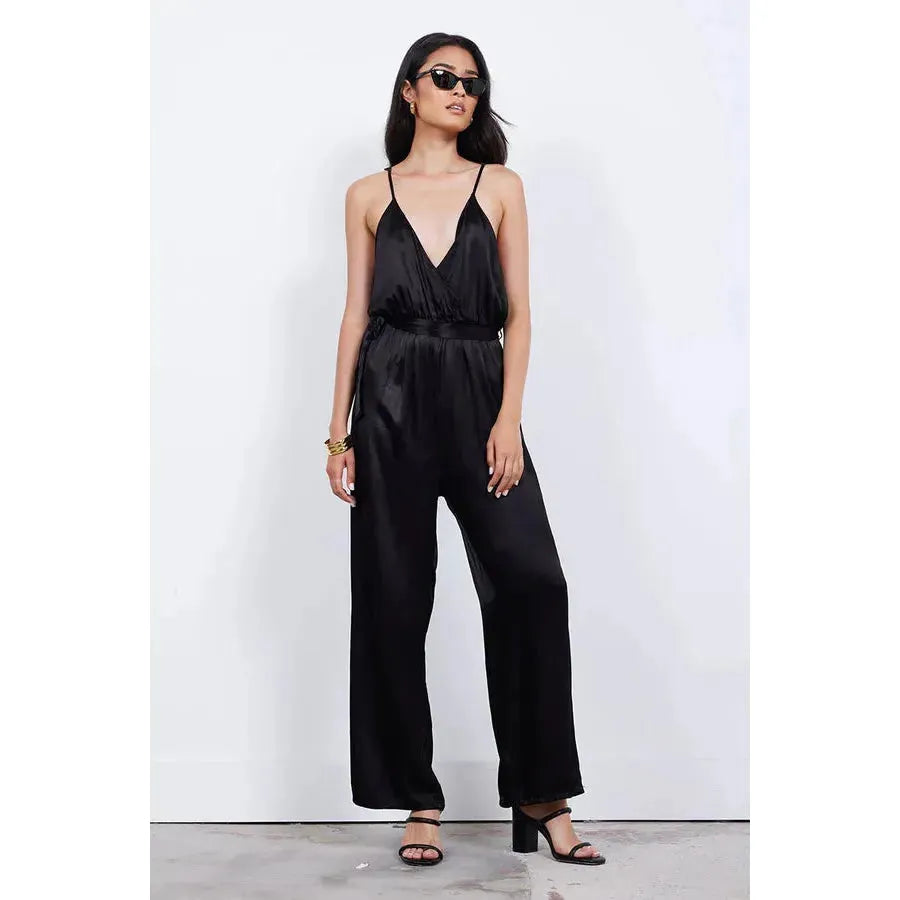 Fleur Belted Silky Jumpsuit