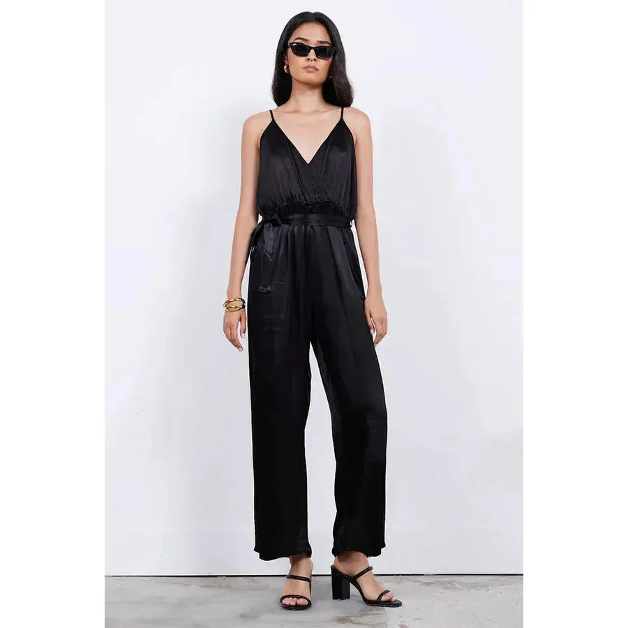 Fleur Belted Silky Jumpsuit