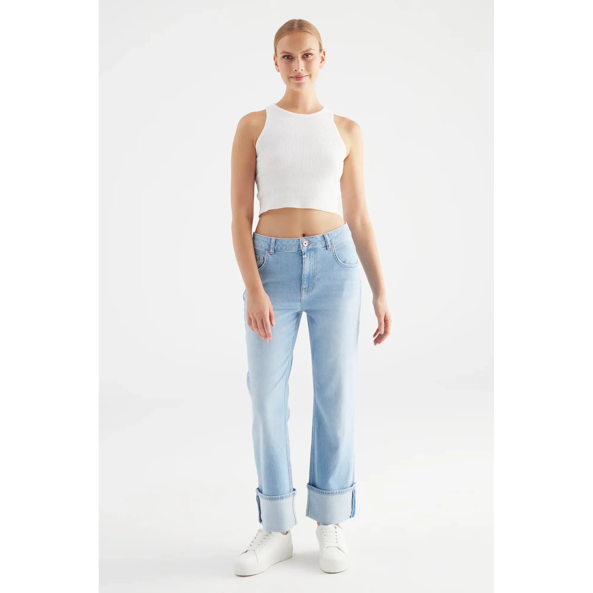 Ruby Mid Waist Straight Jeans
