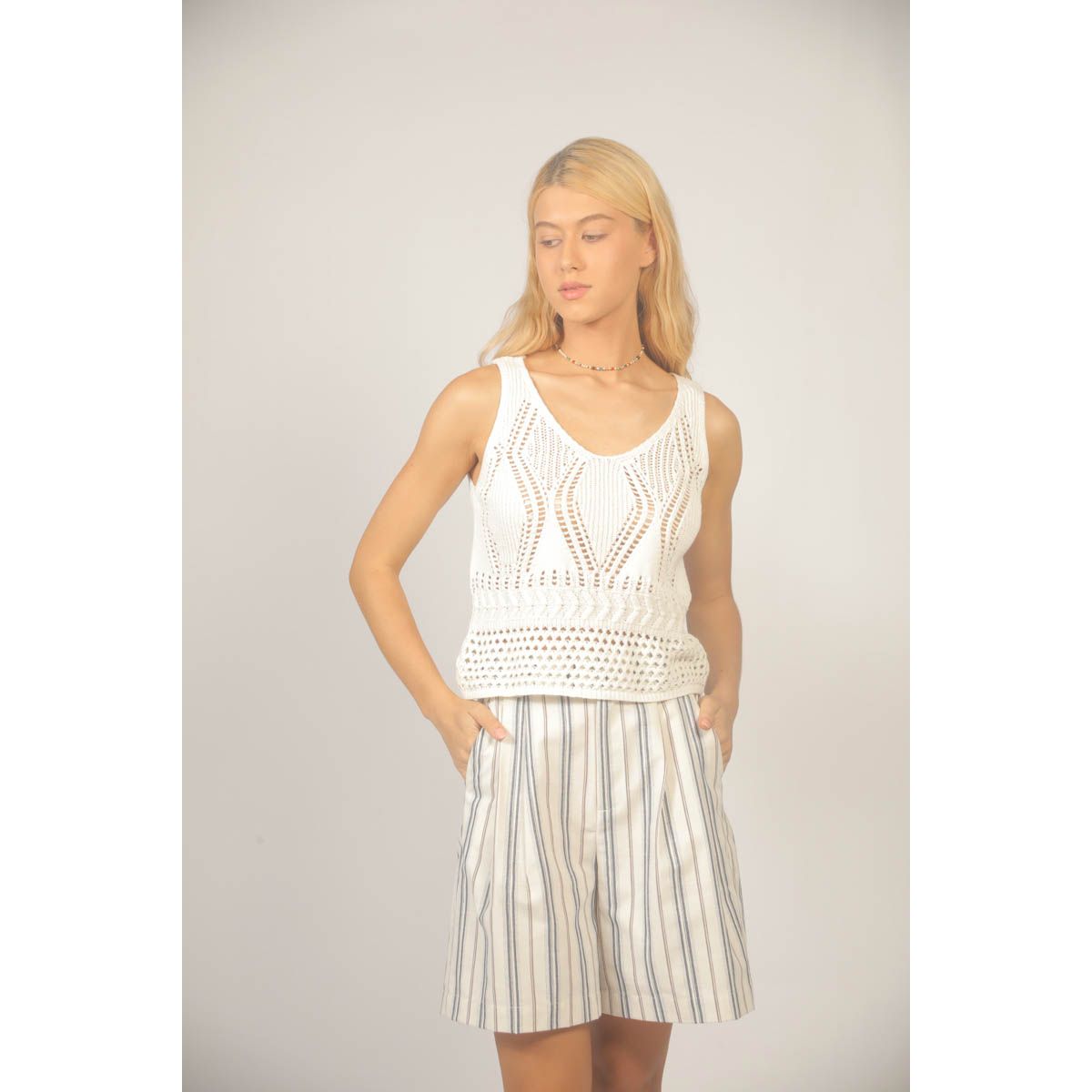 Riviera Stripe Linen Blend Shorts