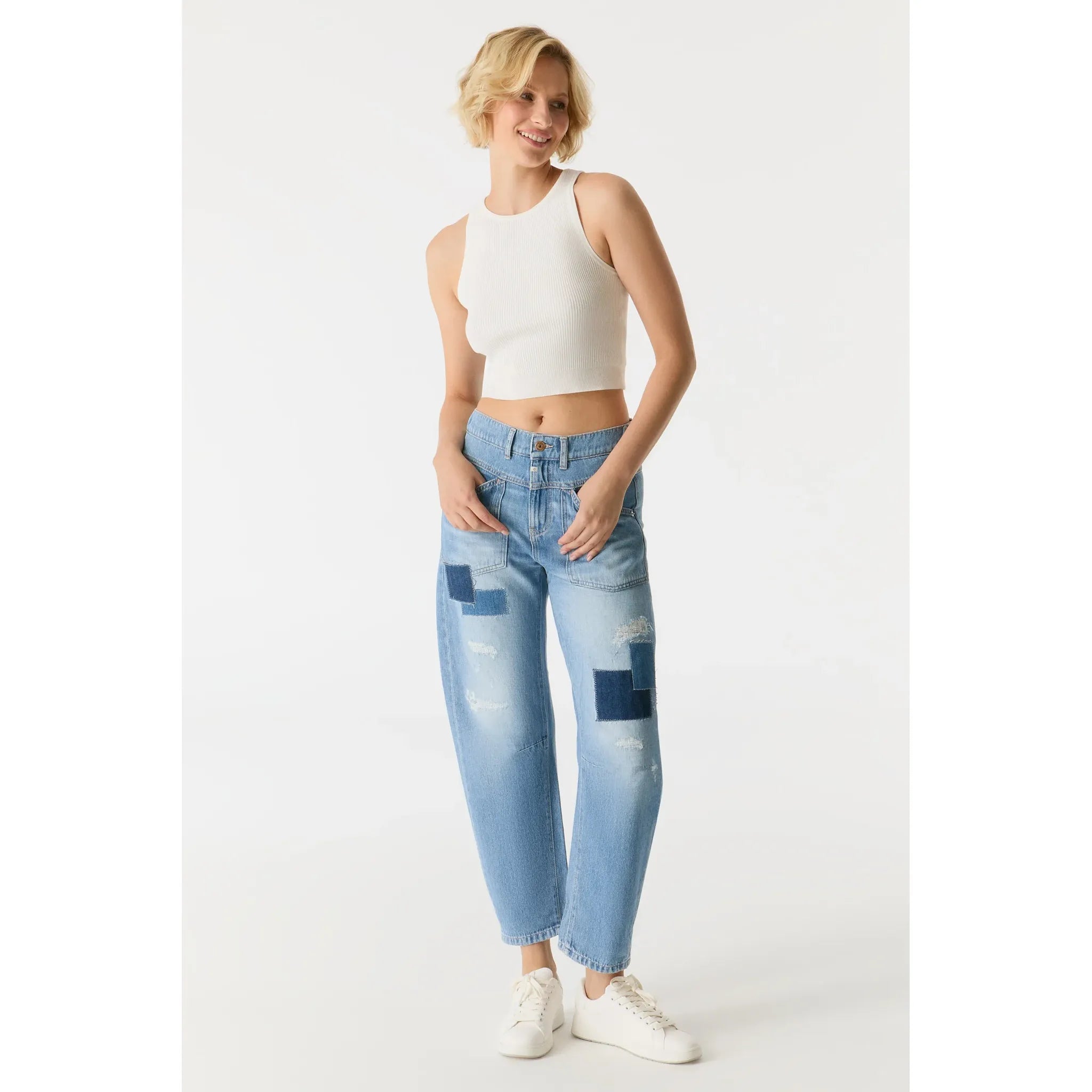 Selena Patch Pocket Arc Jeans