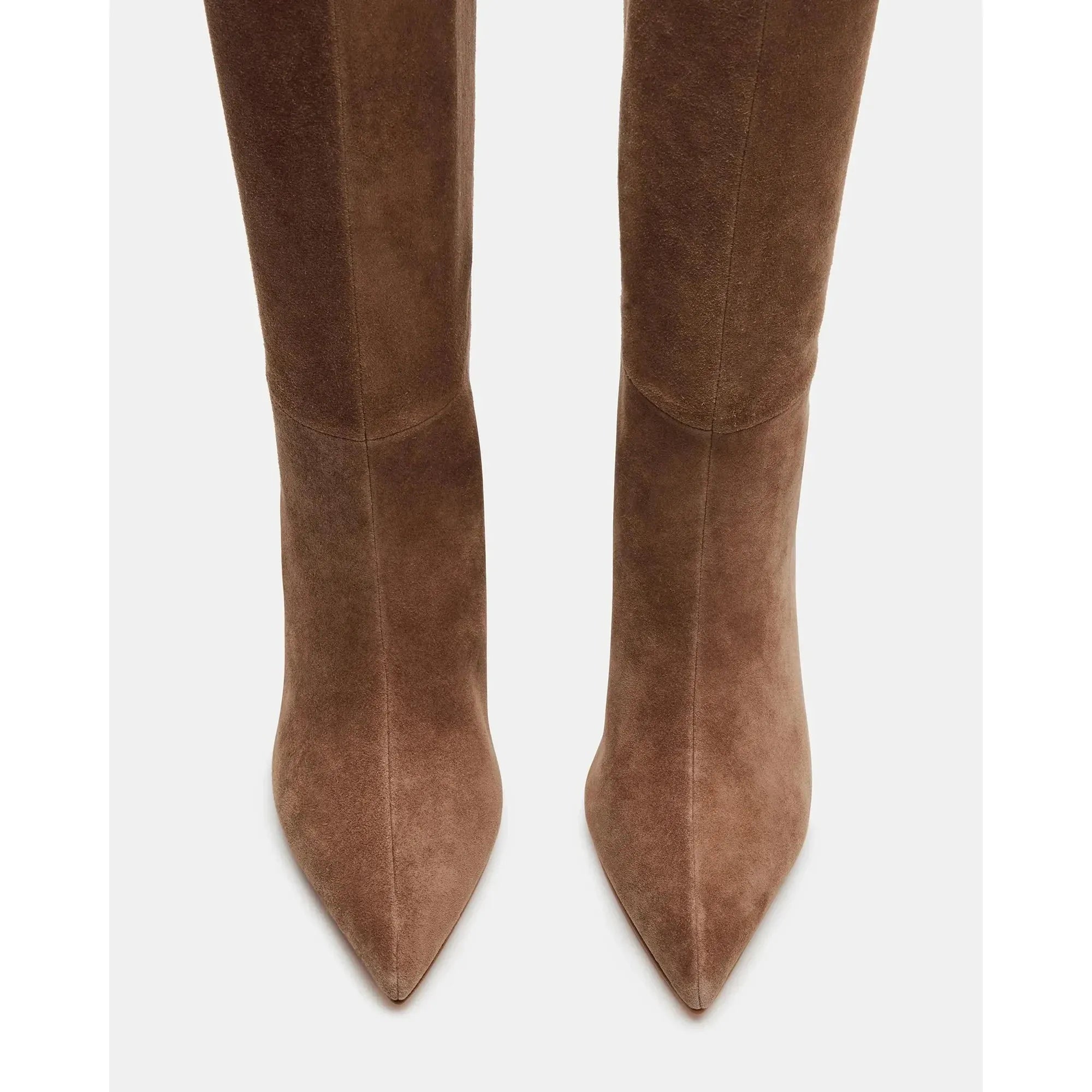 Lavan Kitten Heel Knee High Boot | Taupe Suede