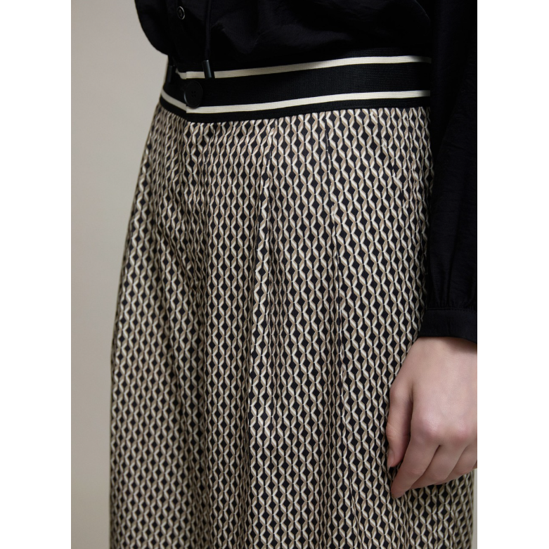 Printed Ribbon Detail Trousers
