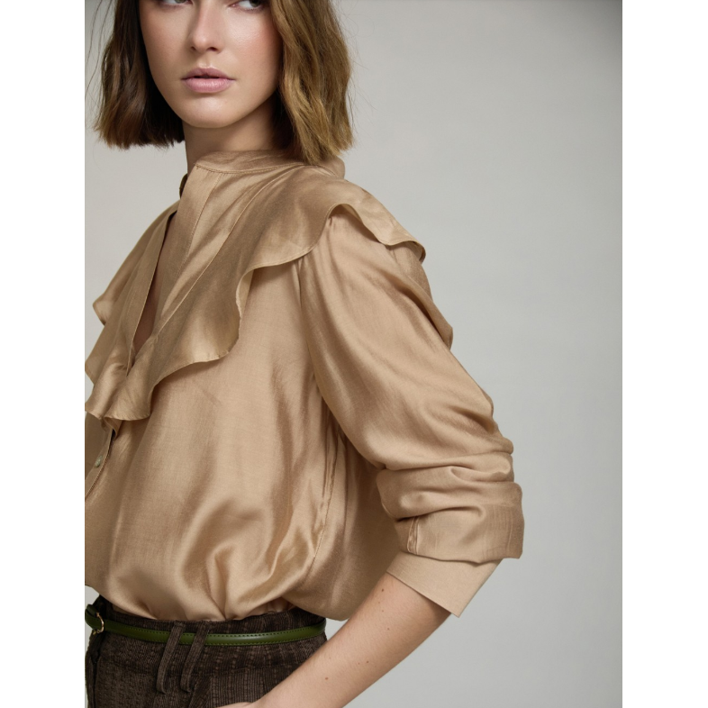 Ruffled Front Blouse