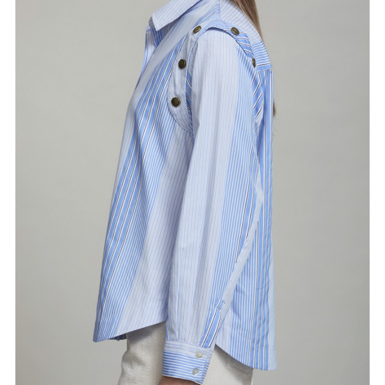 Striped Shoulder Button Shirt