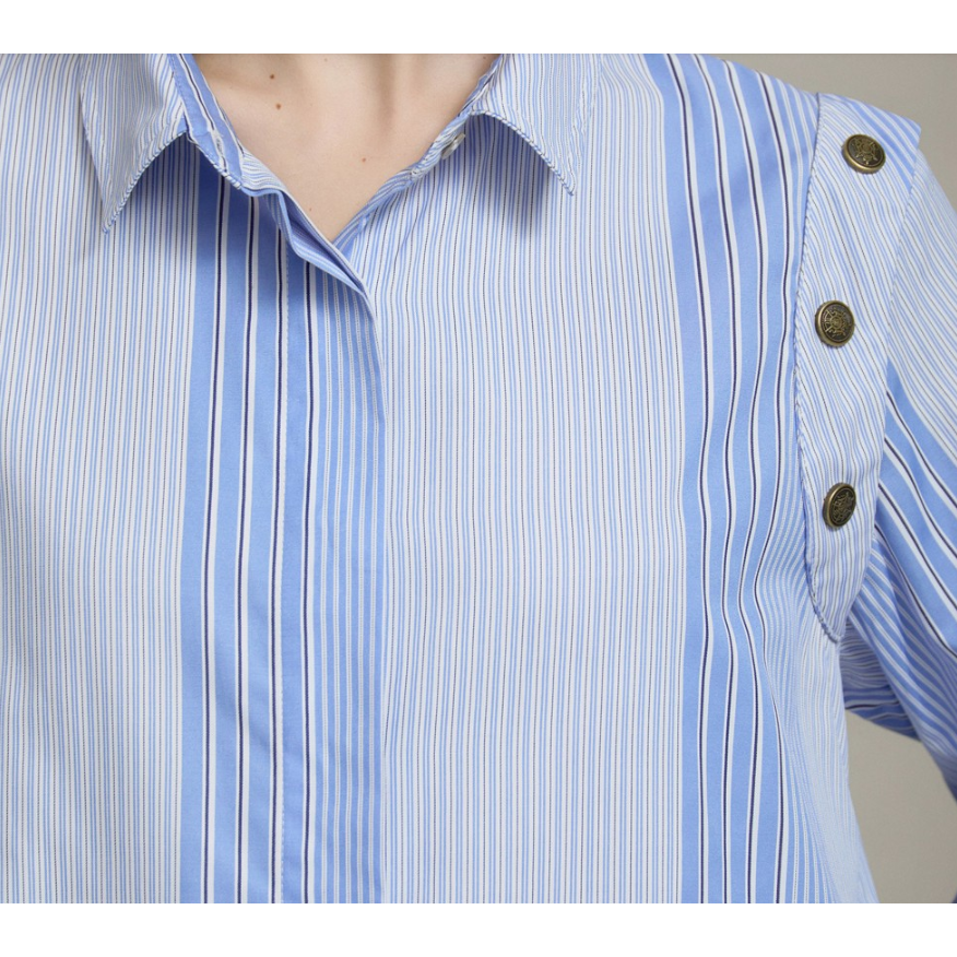Striped Shoulder Button Shirt