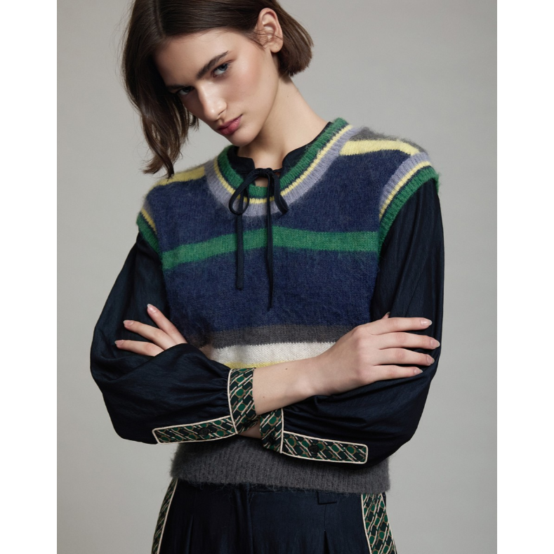Striped Knit Vest