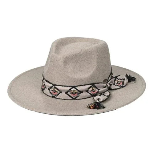 Vegan Felt Panama Hat Aztec