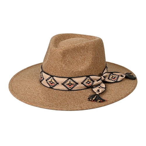 Vegan Felt Panama Hat Aztec
