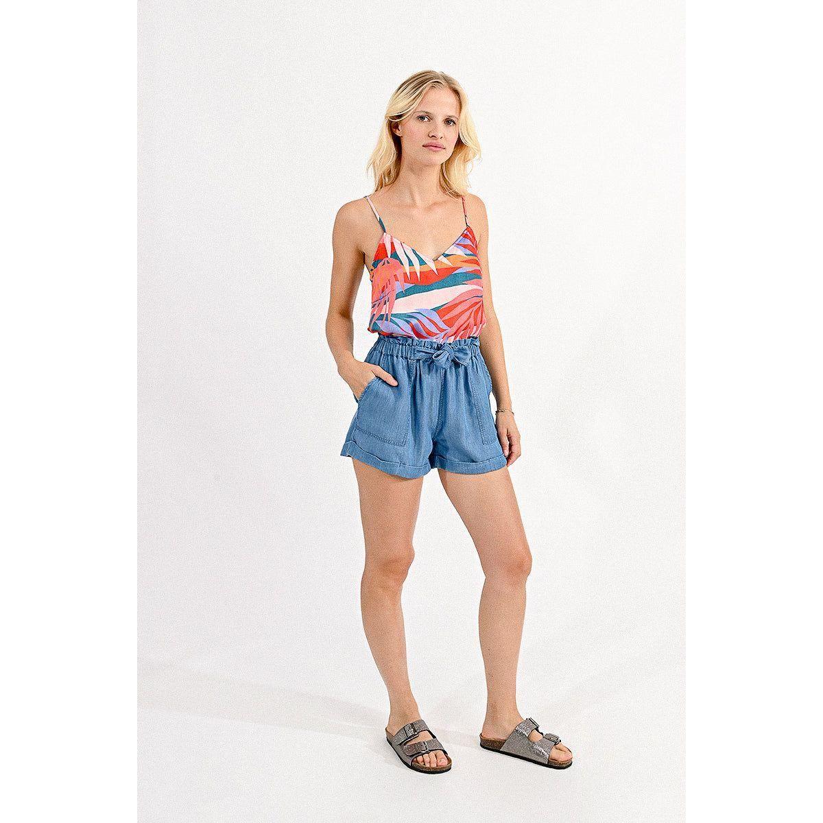 Sweet Denim Blue High Waisted Shorts