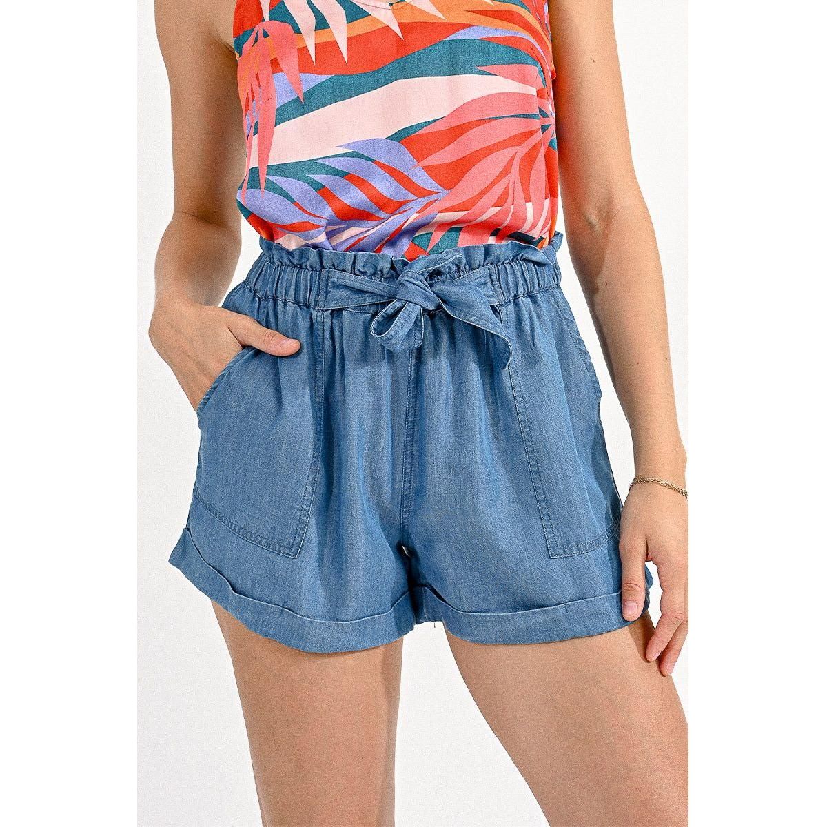 Sweet Denim Blue High Waisted Shorts